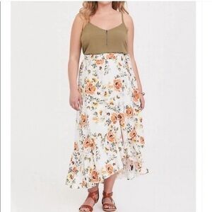 Torrid Floral‎ Wrap Maci Skirt in Yellow Size 3X